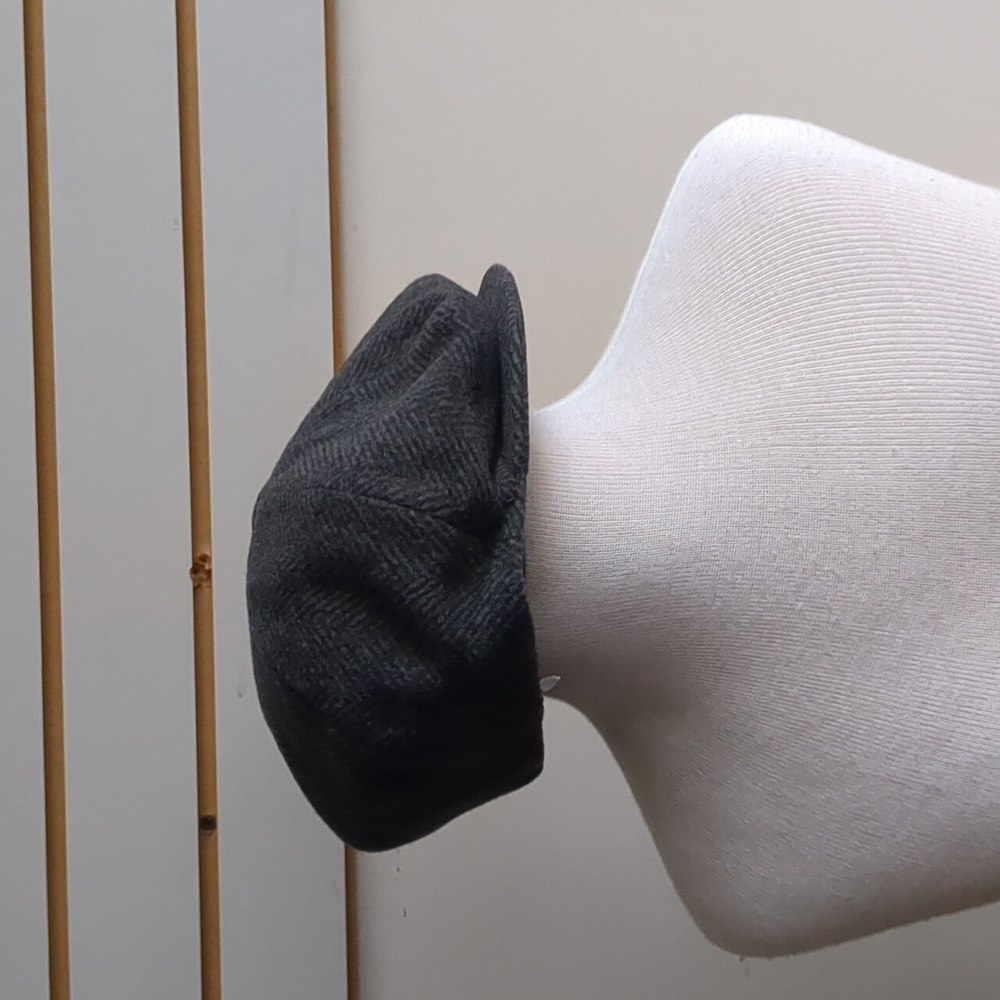 New Stefeno Charcoal And Black Cashmere And Wool Newsboy Flat Cap Made In ItalyS